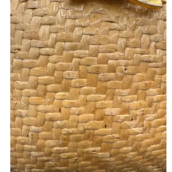 Vintage 1960s Koret Basketweave Natural Gold Handbag Wicker Woven Purse Boho - Picture 5 of 14